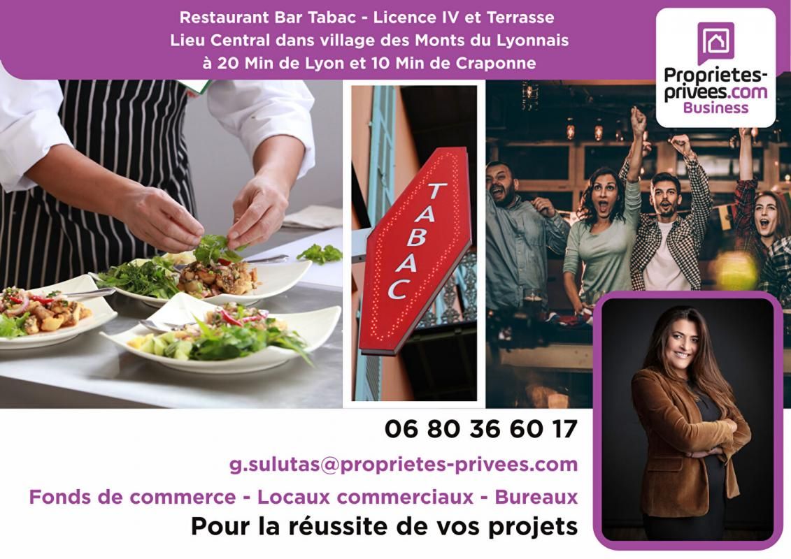 Monts du Lyonnais - Restaurant Bar Tabac avec Terrasse, Licence IV à Forte Rentabilité