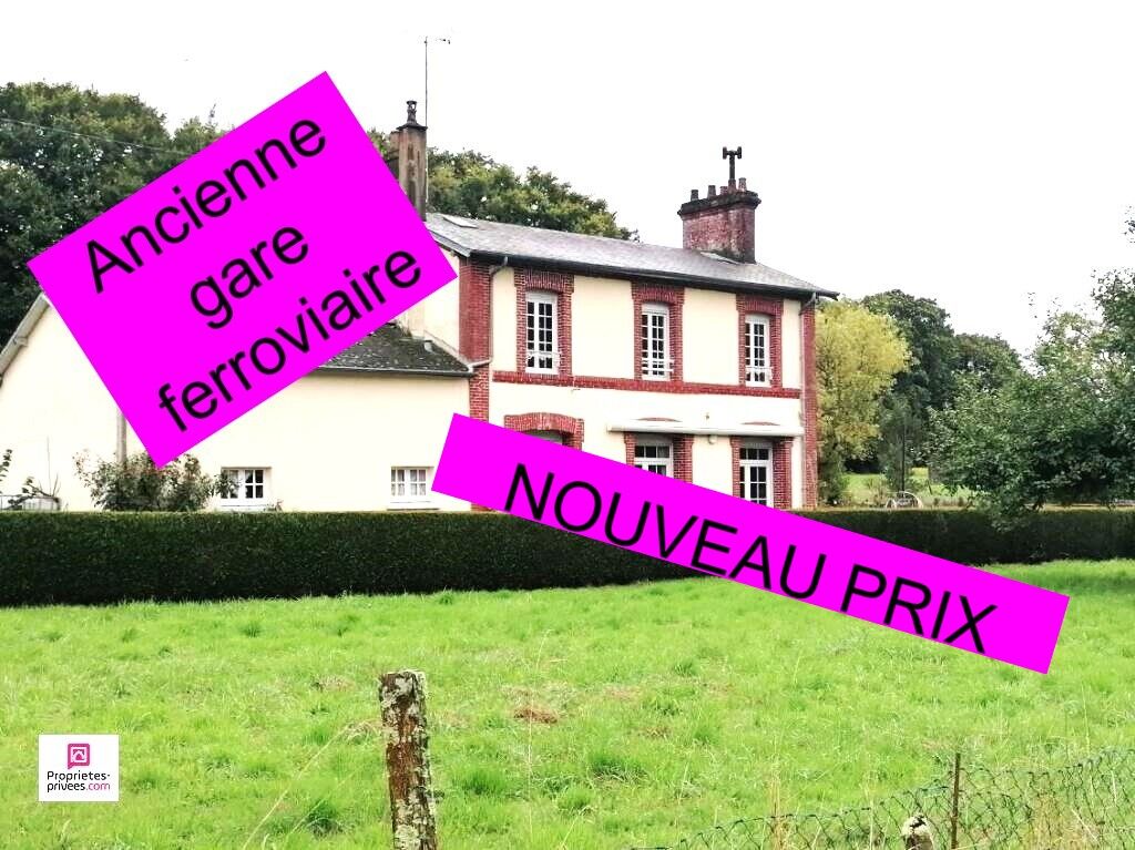 JUVIGNY SOUS ANDAINES (61140) proximité station thermale de BAGNOLES DE L'ORNE , ANCIENNE GARE FERROVIAIRE 5 pièces, 3 chambres, 100 m2 environ, PRIX 115 990, honoraires 5,45% à la charge de l'acquéreur soit 110 000 hors honorairess