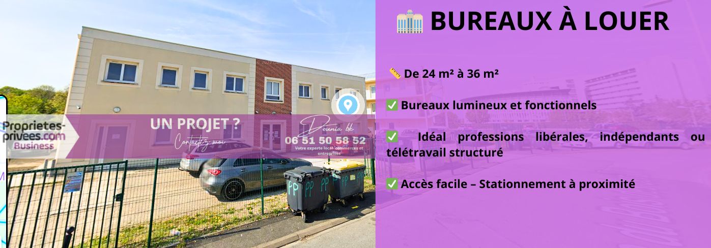 60100 CREIL - BUREAUX À LOUER, DISPONIBILITÉ IMMÉDIATE