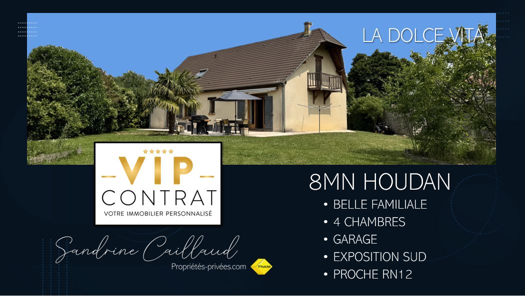 EXCLUSIVITÉ VIP - 8MN HOUDAN - BELLE MAISON FAMILIALE - 4 CHAMBRES - GARAGE - TERRAIN 1500M² - 334000 Euros HAI