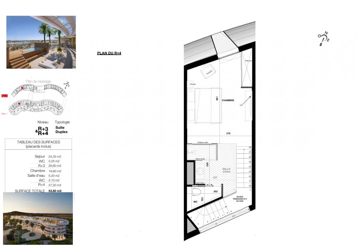 LE CAP D'AGDE Village Naturiste du Cap d'Agde, Suite Duplex T2 Sud, dernier étage 3