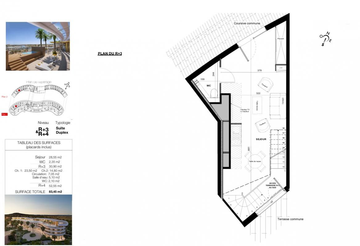 LE CAP D'AGDE Village Naturiste du Cap d'Agde, Suite Duplex T3 Sud, dernier étage 3