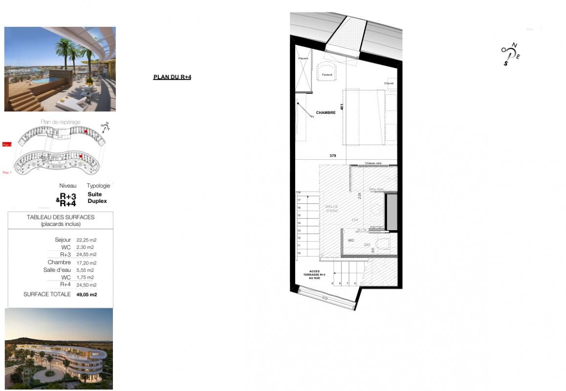 LE CAP D'AGDE Village Naturiste du Cap d'Agde, Suite Duplex T2 Sud, dernier étage 2