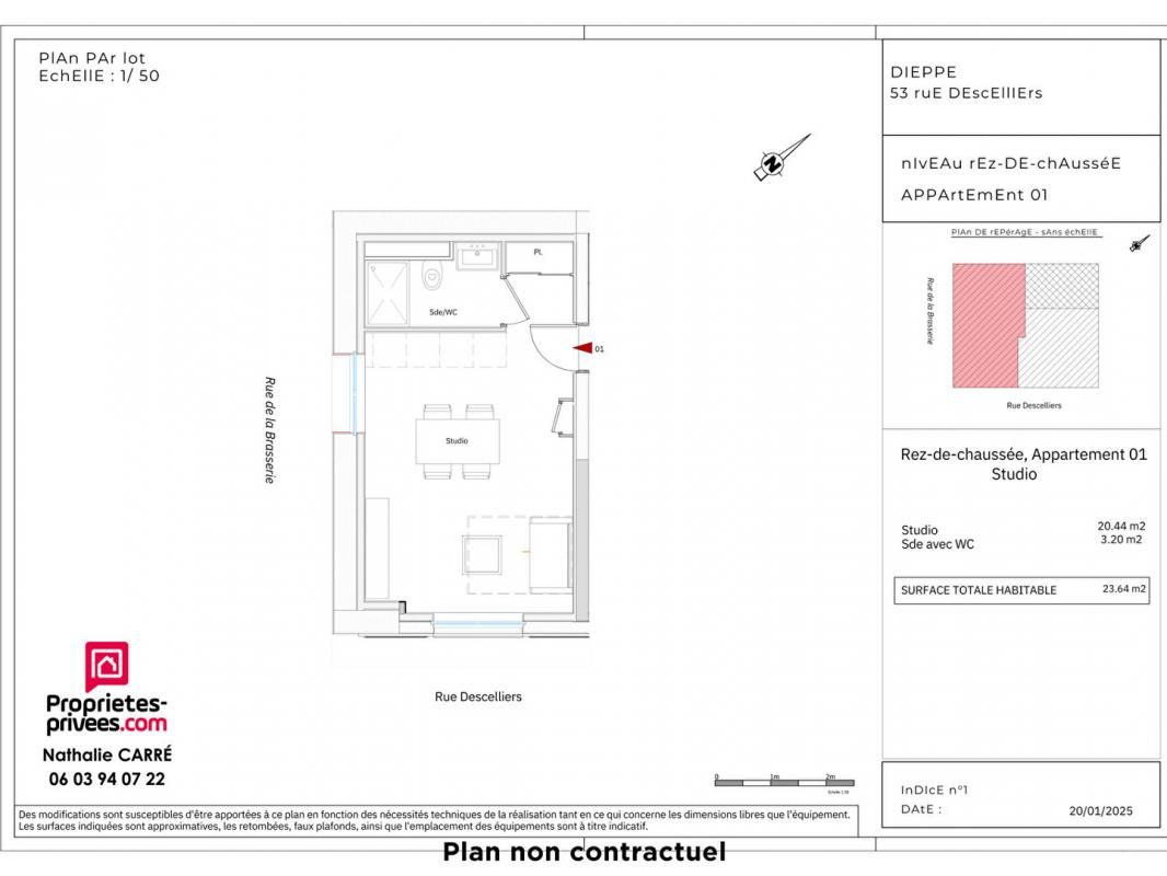 DIEPPE Studio 23,64 m² ? Rez-de-chaussée lumineux, double exposition 3