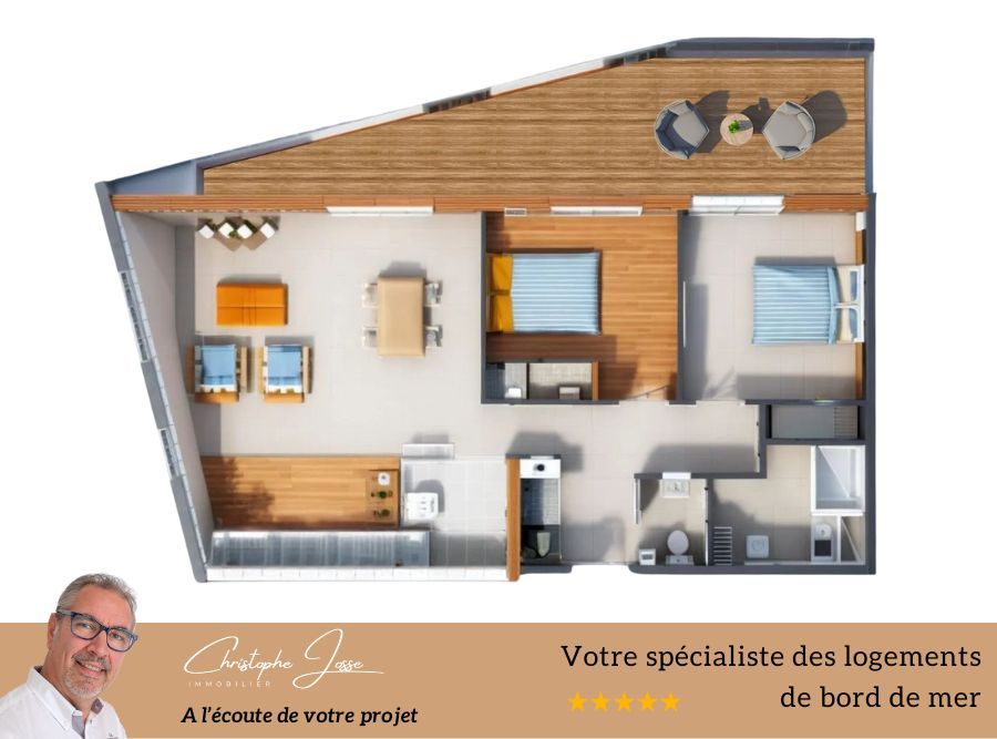 PORT-LA-NOUVELLE Appartement 3 pièces vue mer avec terrasse 1