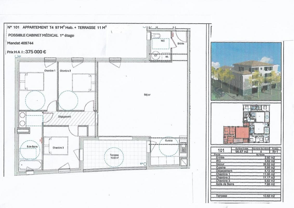 DRAGUIGNAN 83300 DRAGUIGNAN Appartement  4 pièce(s) 97 m2 1