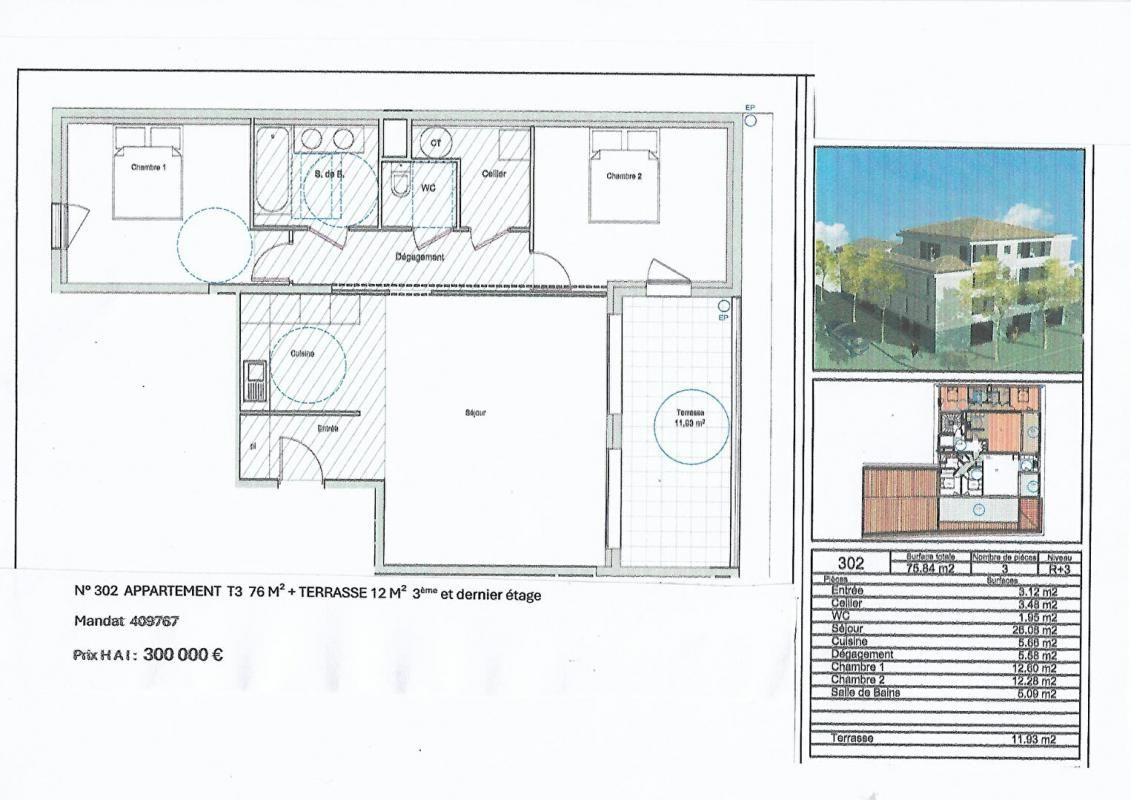 DRAGUIGNAN 83300 DRAGUIGNAN APPARTEMENT 3 pièce(s) 76 m2 1