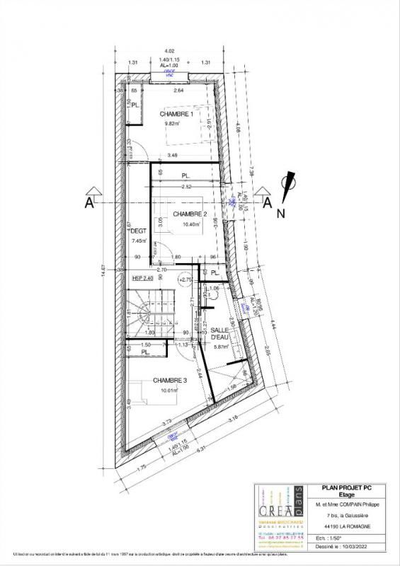 GORGES Terrain Gorges 188 M² avec suggestion de plan pour maison de type T4 (3 chambres) de 89.44 M² 4
