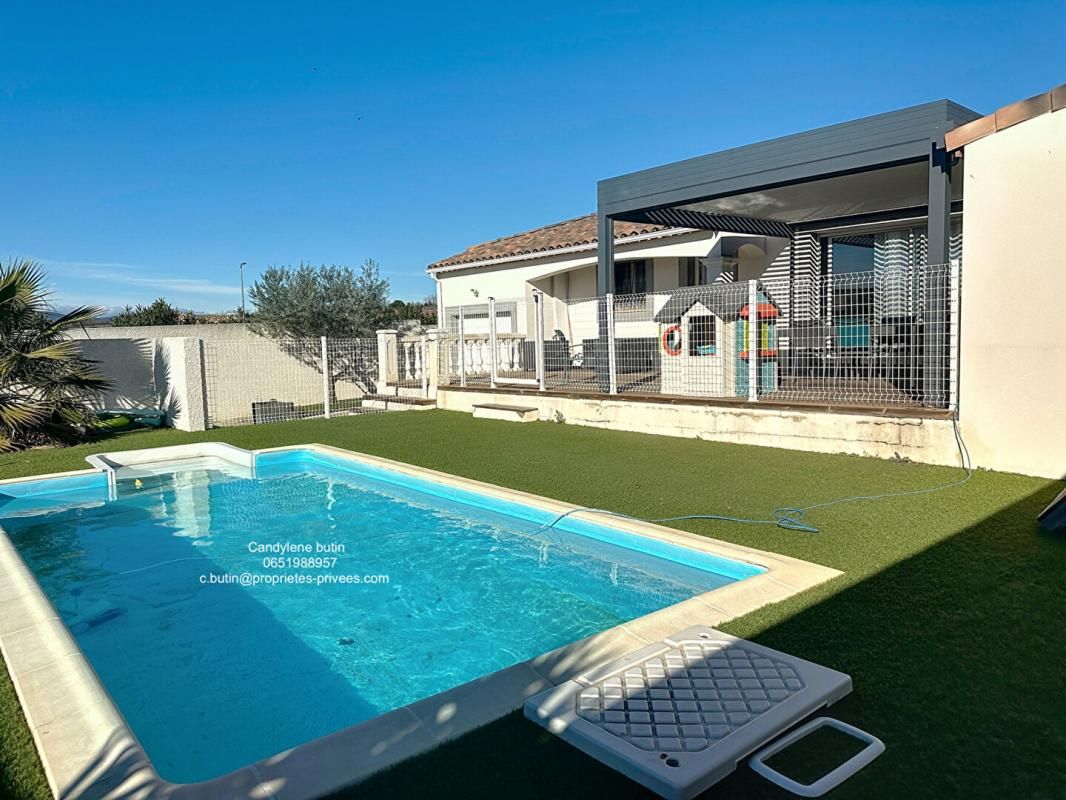 MAGALAS Villa 4 faces T5 de 120 m² avec piscine et jardin sans entretien
