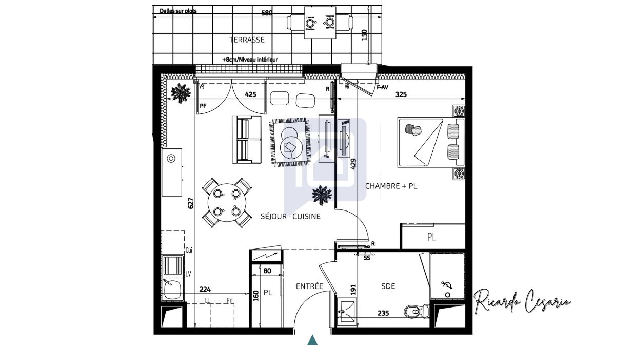 QUIMPER Appartement Quimper 2 pièces 45.81 m2 avec terrasse 2