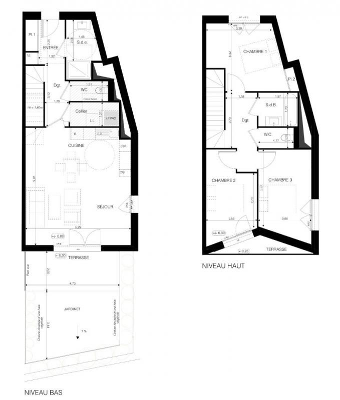 BREST Appartement Brest 4 pièces en DUPLEX 92.28 m2 double balcon et jardinet 2