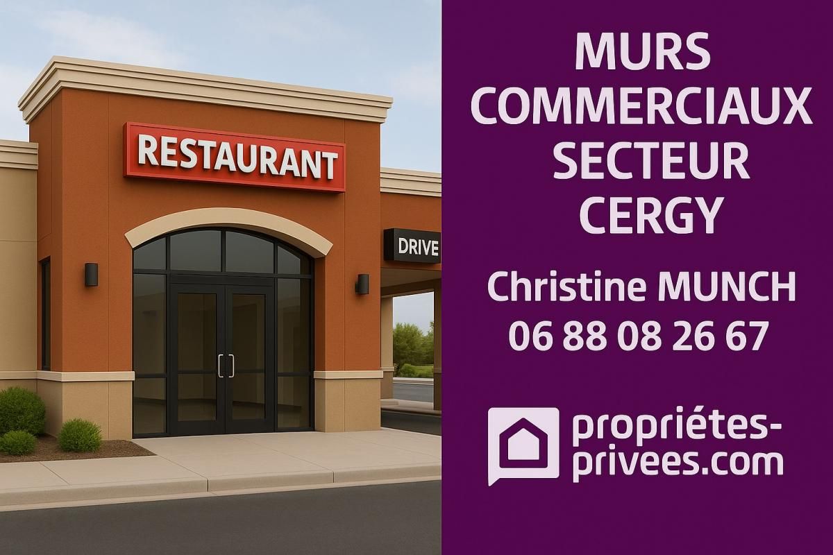 CERGY À VENDRE - MURS COMMERCIAUX - CERGY-PONTOISE - MURS 370 M² / PARCELLE 1960M2 1