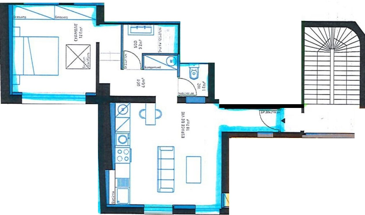DIEPPE Appartement T2 40 m2 - à rénover - Dieppe, Rue de la République 3