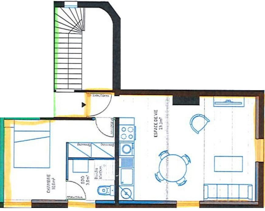 À vendre - Appartement de 36.9m² à rénover - Dieppe, Rue de la République