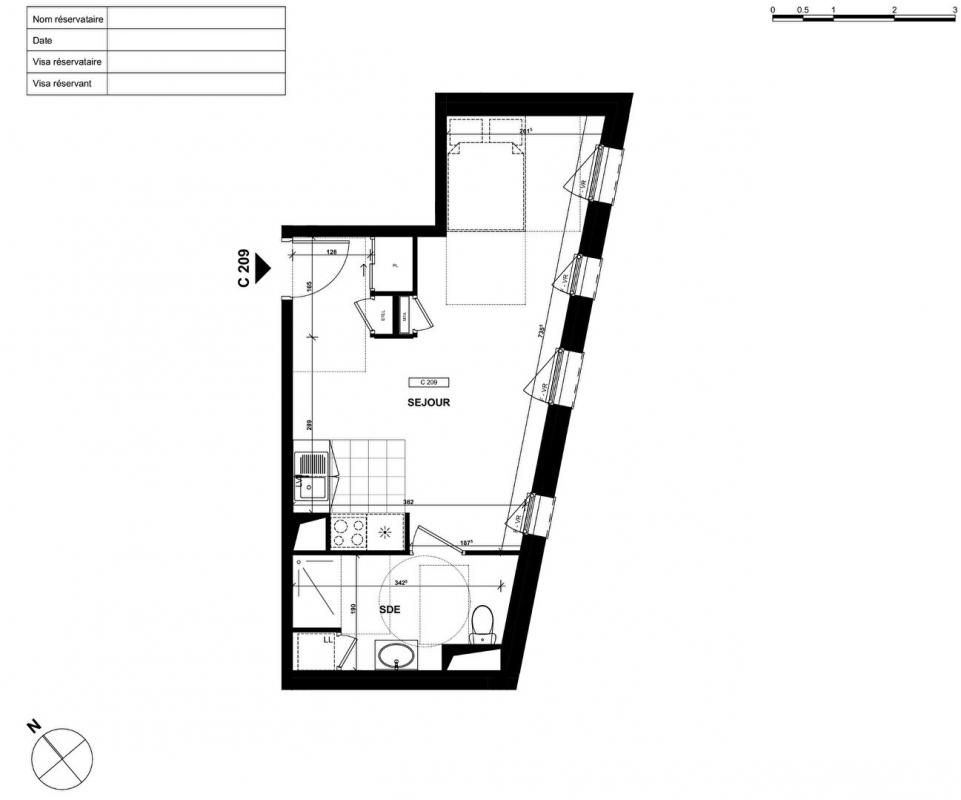 Vente Studio 32 m², lumineux au 2nd étage, Lannion centre ( 22300)