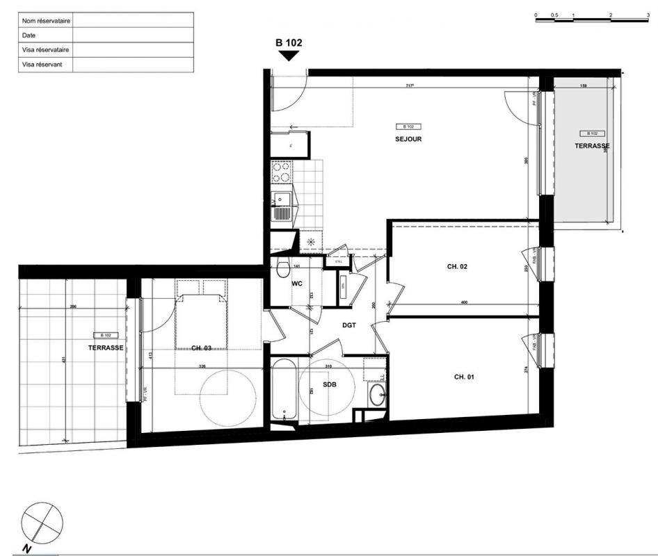 LANNION Vente T4 lumineux avec double terrasse , Lannion centre (22300 ) 3