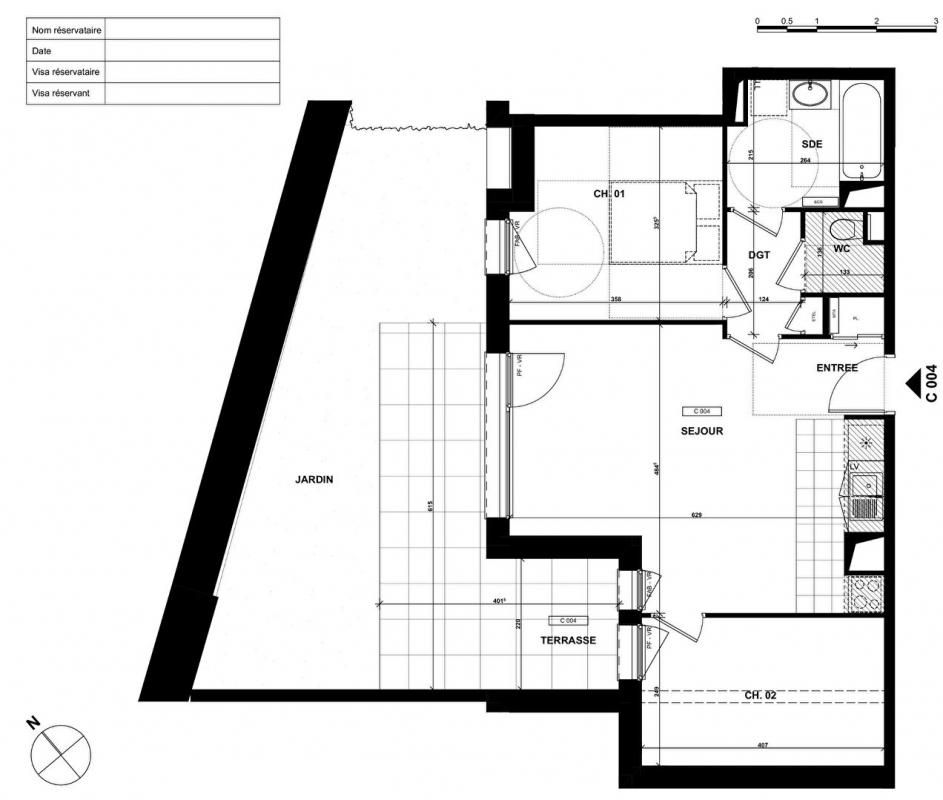 LANNION Vente T3 de 57 m², en rez-de-jardin Lannion centre (22300) 2