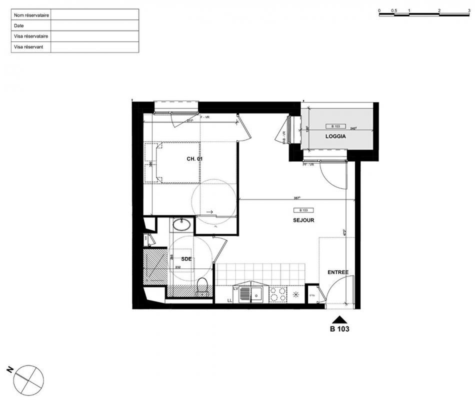 LANNION Vente T2 de 39 m², avec loggia, Lannion centre (22300) 2