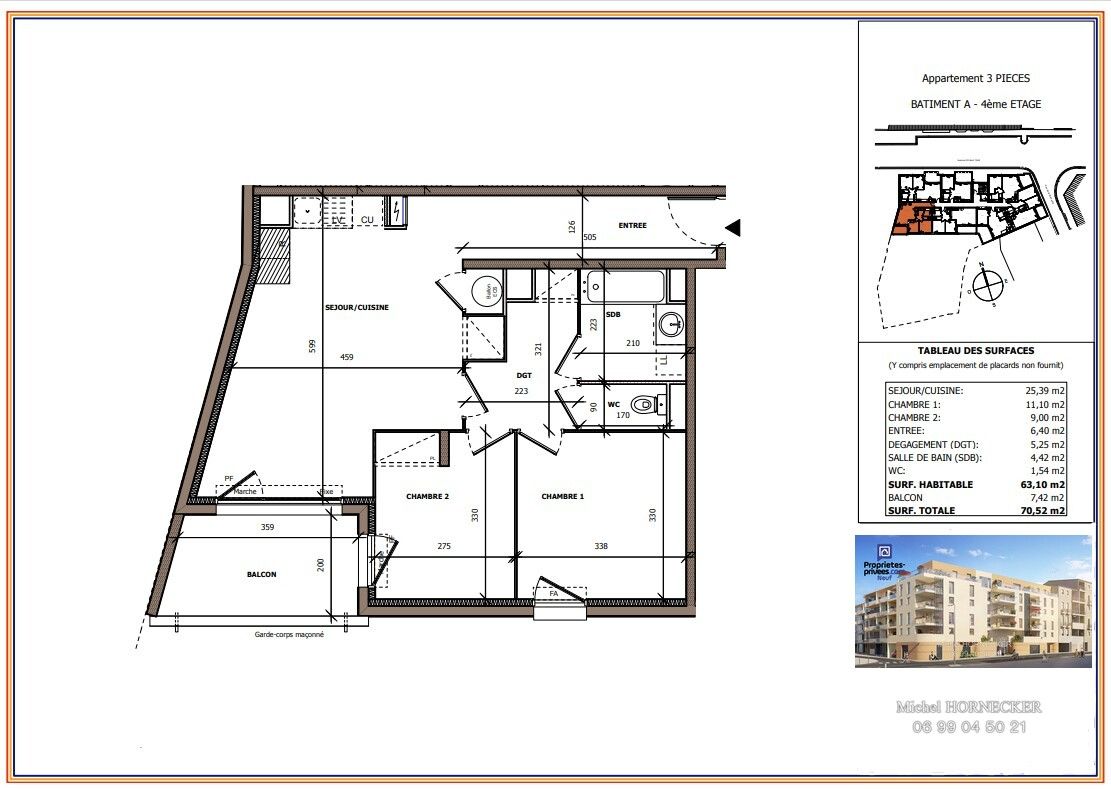 BEZIERS Quartier central prisé et vivant, où tout se fait à pied, découvrez ce T3 de 63 m², exposé plein Sud, dans une résidence moderne sécurisée 2