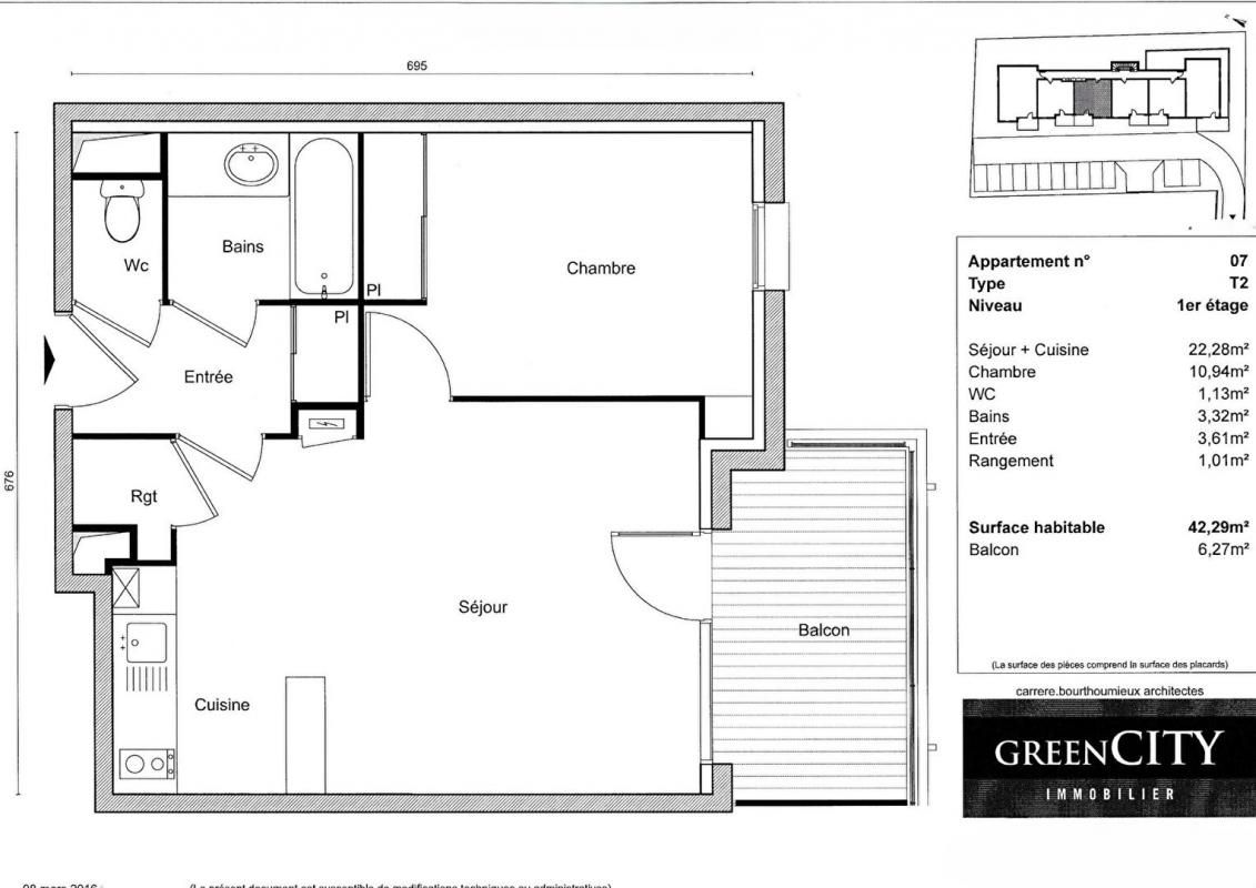 CASTANET-TOLOSAN Appartement T2 lumineux avec balcon et parking à Castanet Tolosan 1