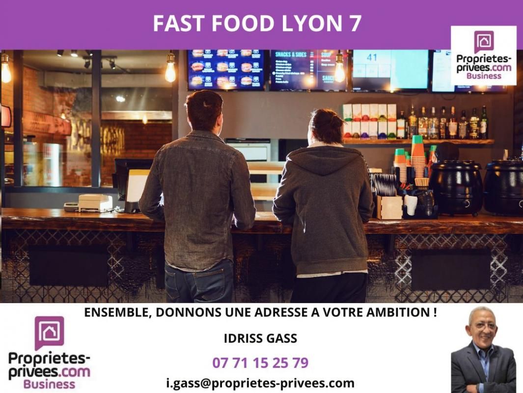 69007 LYON - Restauration Rapide 60 couverts, Terrasse 20 places