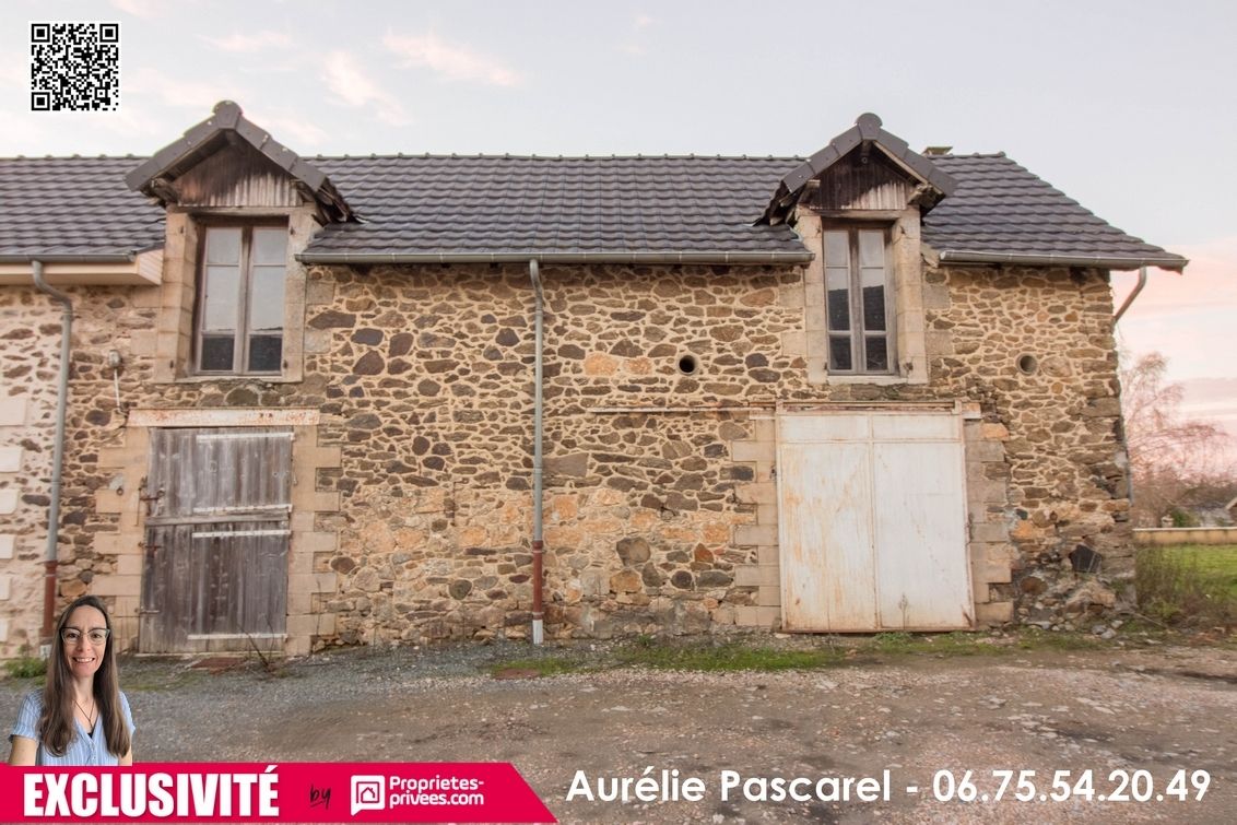 ARNAC-POMPADOUR > POMPADOUR (19230) à 35 min de BRIVE : Grange en pierre à rénover en Maison T4 T5 gîte, rbnb -140m² - terrain de 388m2 - 49 990 2