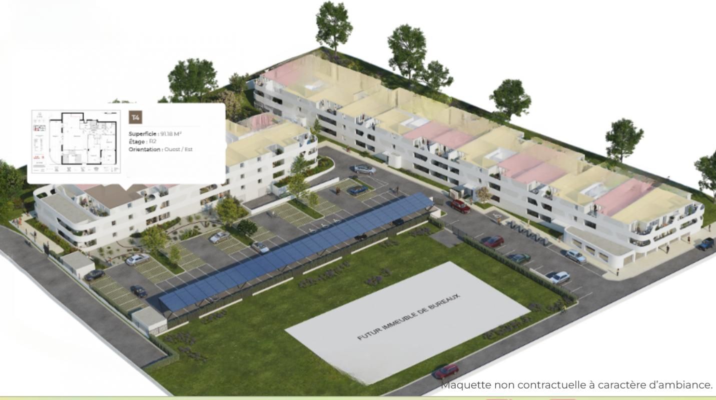 BEZIERS Élégant T4 de 91 m² avec terrasses Sud-Ouest. Prestations de qualité dans un environnement résidentiel prisé et paisible à Béziers 3