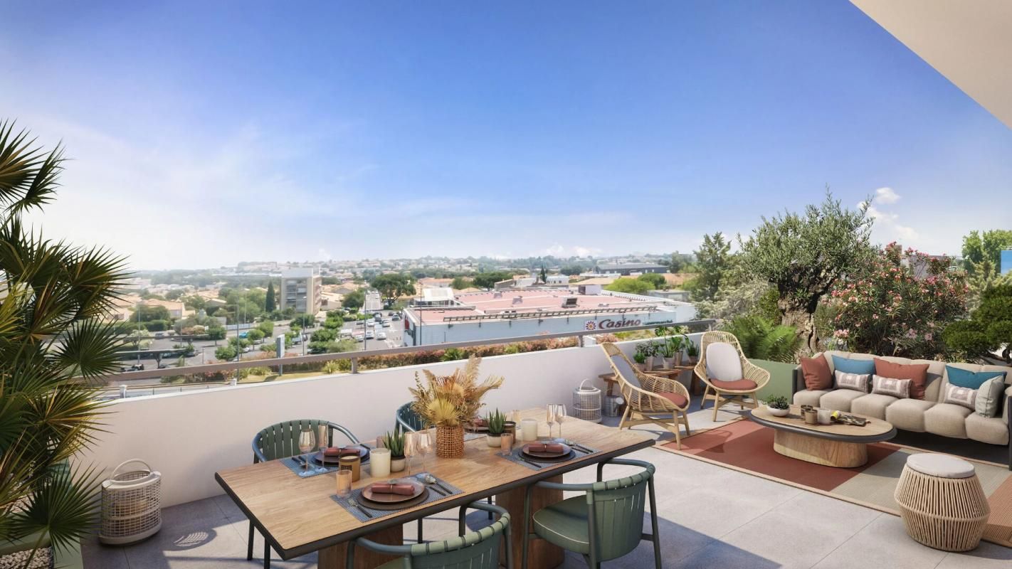 BEZIERS Élégant T4 de 91 m² avec terrasses Sud-Ouest. Prestations de qualité dans un environnement résidentiel prisé et paisible à Béziers 4