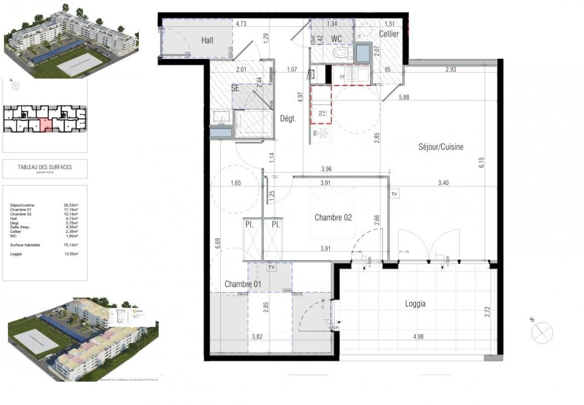 BEZIERS Élégant T3 de plus de 75 m² avec loggia. Prestations de qualité dans un environnement résidentiel prisé et paisible à Béziers 2