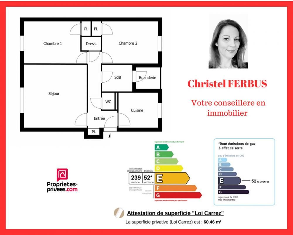 GAGNY 93220 GAGNY - Appartement 3 pieces 60.46 m² - 2 Chambres - Balcon - Parking -Cave 2
