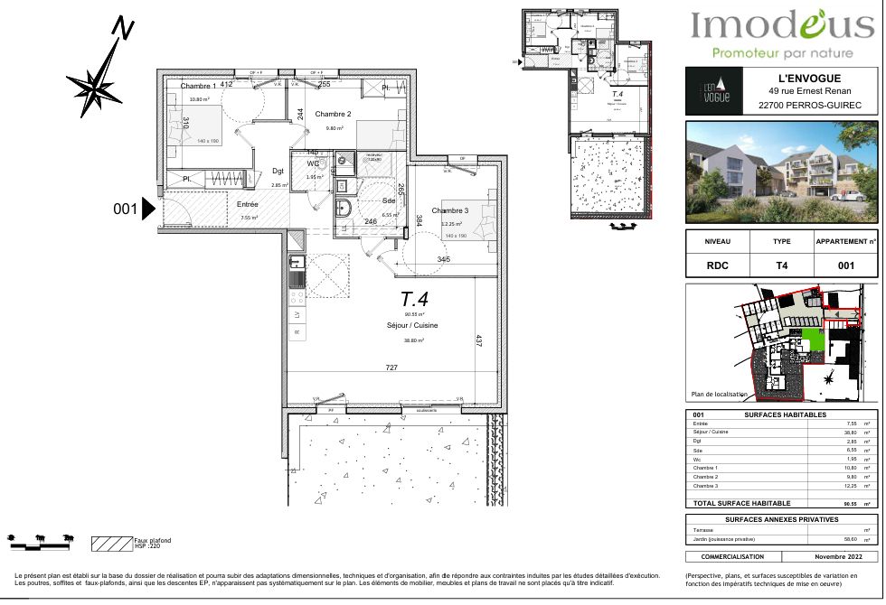 PERROS-GUIREC Dernières opportunités 6 Appartements 3T3 et 3T4 2