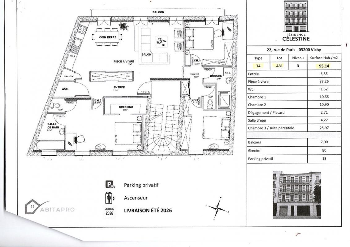 VICHY Appartement Vichy 5 pièce(s) 95 m2 4