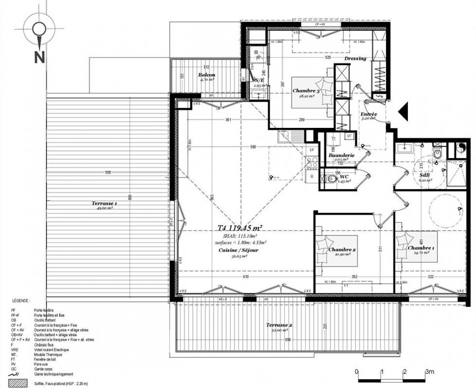 PERROS-GUIREC Vente appartement T4 au dernier étage,115 m², vue mer, terrasses, Perros-Guirec (22700) 3