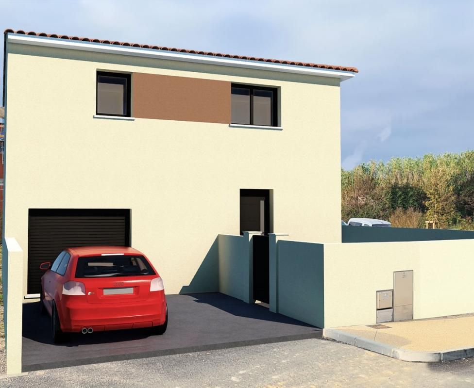 MONTAGNAC Maison  année 2025  r+1 de 109 m2 Habitable 4 chambres  avec garage ,terrasse, clôturé sur un terrain de 280 m² d angle 2