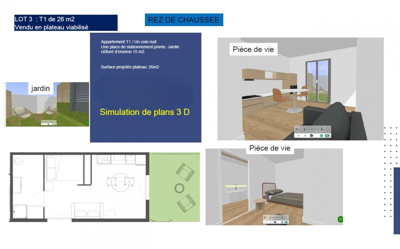 LES HERBIERS A Vendre Les Herbiers centre ville en Exclusivité, Plateau viabilisé de 26 m2 environ à aménager 2