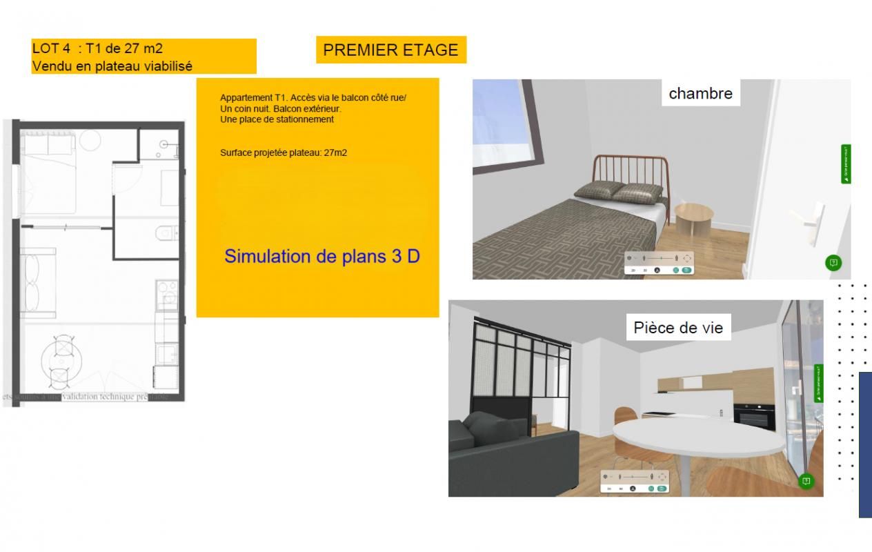 LES HERBIERS A Vendre Les Herbiers centre ville en Exclusivité, Plateau viabilisé de 27 m2 environ à aménager 2
