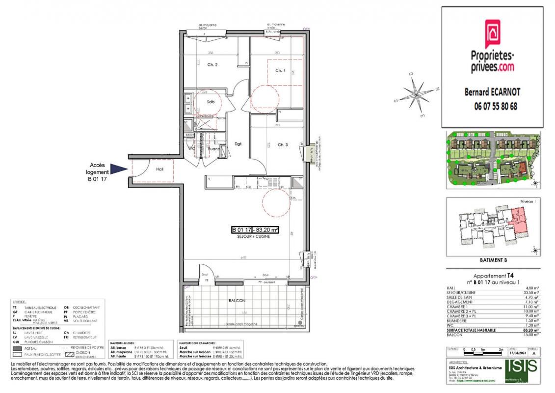 CLAIX CLAIX 38640 - Appartement T4 - Terrasse 15 m² - 1er étage / 2 4
