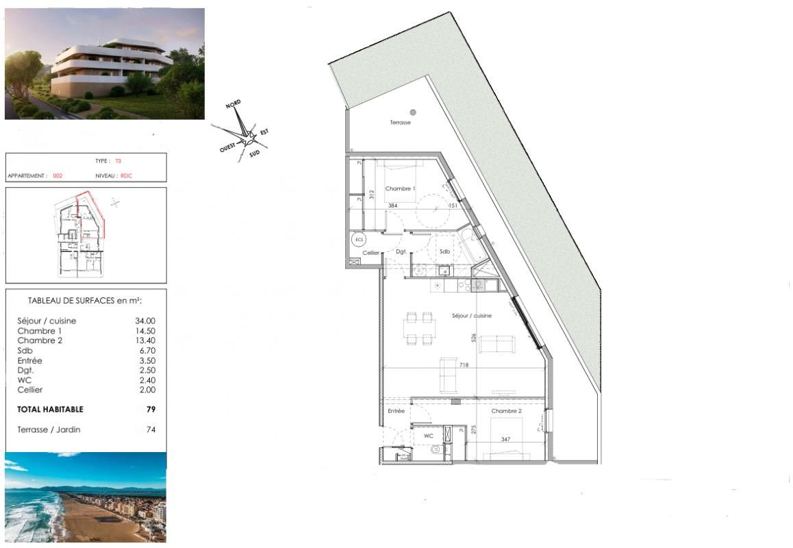 CANET-EN-ROUSSILLON Appartement lumineux avec vaste extérieur. Entre mer et centre-ville ! 3