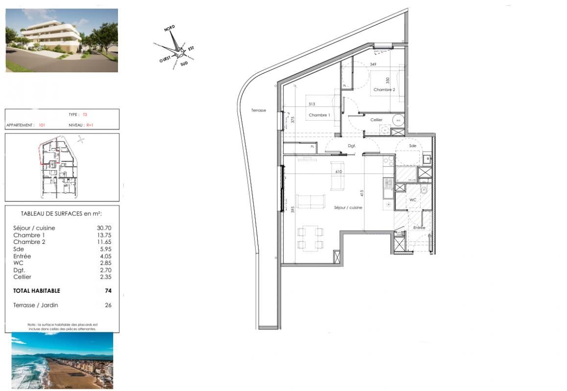 CANET-EN-ROUSSILLON Appartement lumineux avec terrasse de 25 m². Entre mer et centre-ville ! 3