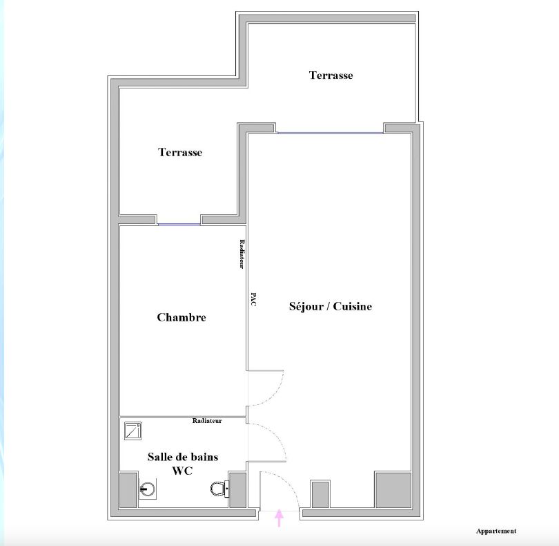 GILETTE Magnifique T2 de 46 m² avec sa terrasse de 16 m², un double stationnement et une cave 3