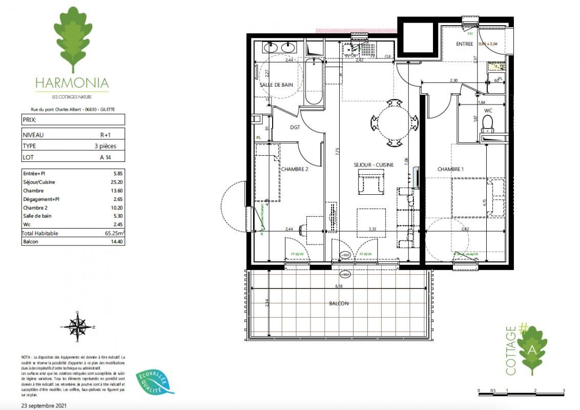 GILETTE Magnifique T3 de 66 m² avec sa terrasse de 14 m², un double stationnement et une cave 2
