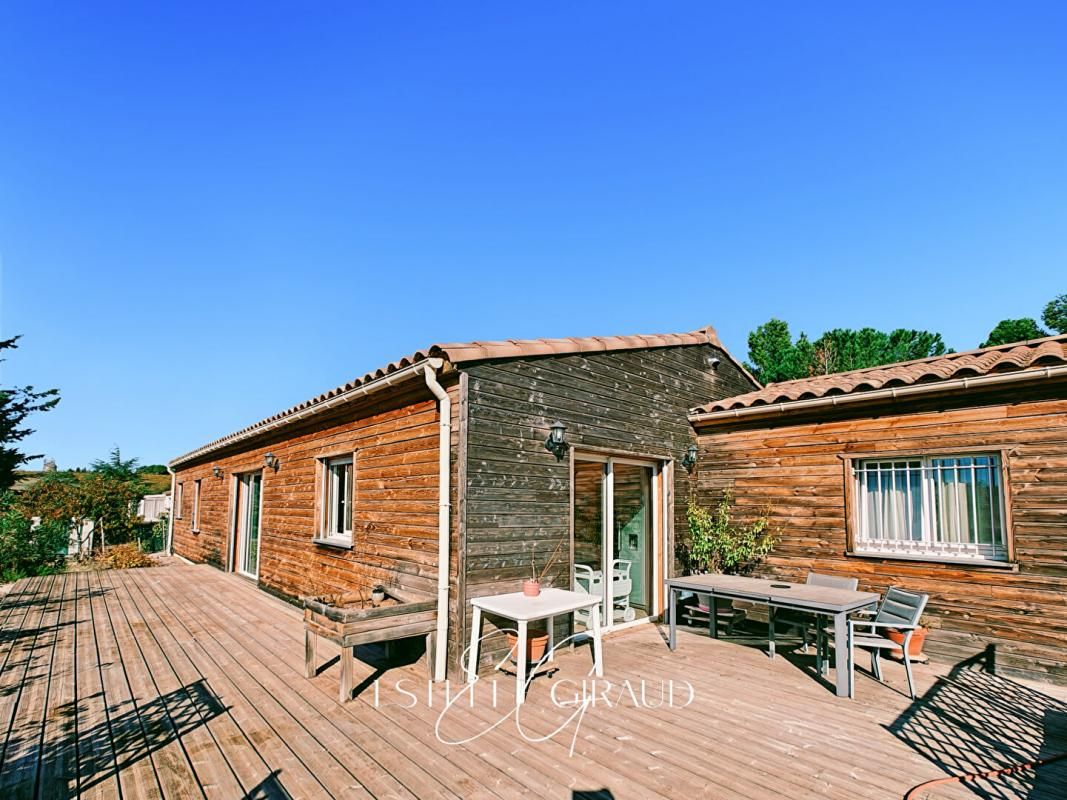 VILLENEUVE-MINERVOIS Maison en bois aménagement PMR, T3, garage, jardin 2
