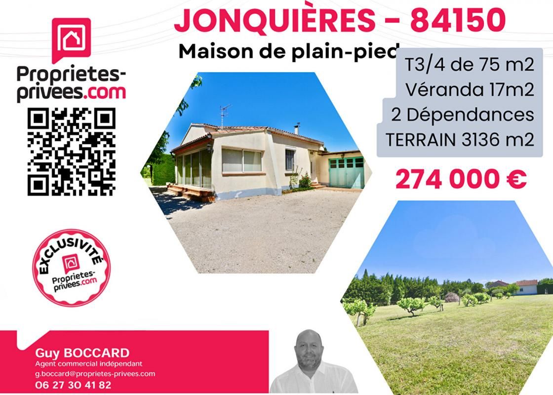JONQUIERES Maison Jonquières 75 m2 + Terrain 3136m2 2