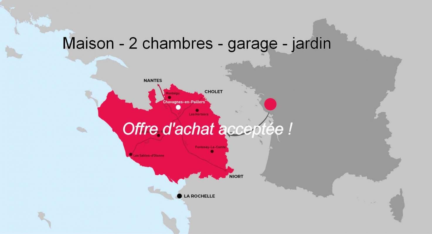 Maison 2 chambres avec jardinet et garage