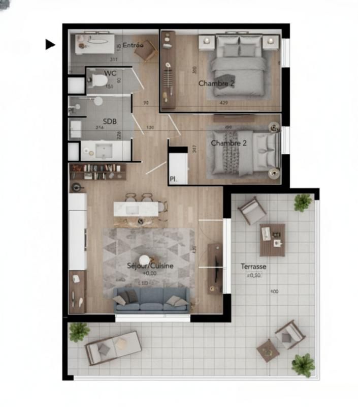 BEZIERS T3 61 m² dernier étage avec terrasse Sud, Béziers (Avenue du Président Wilson) 4