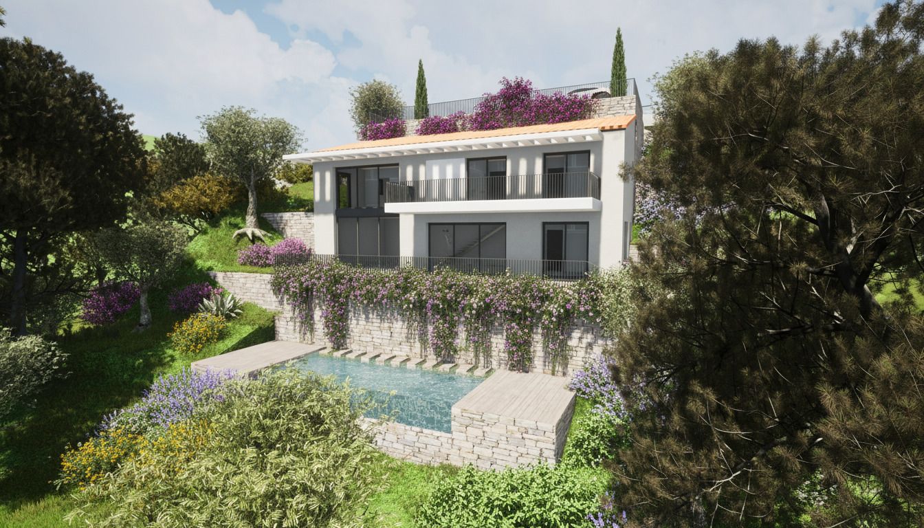 FALICON Terrain constructible avec PC pour projet maison 171 m² + piscine 2