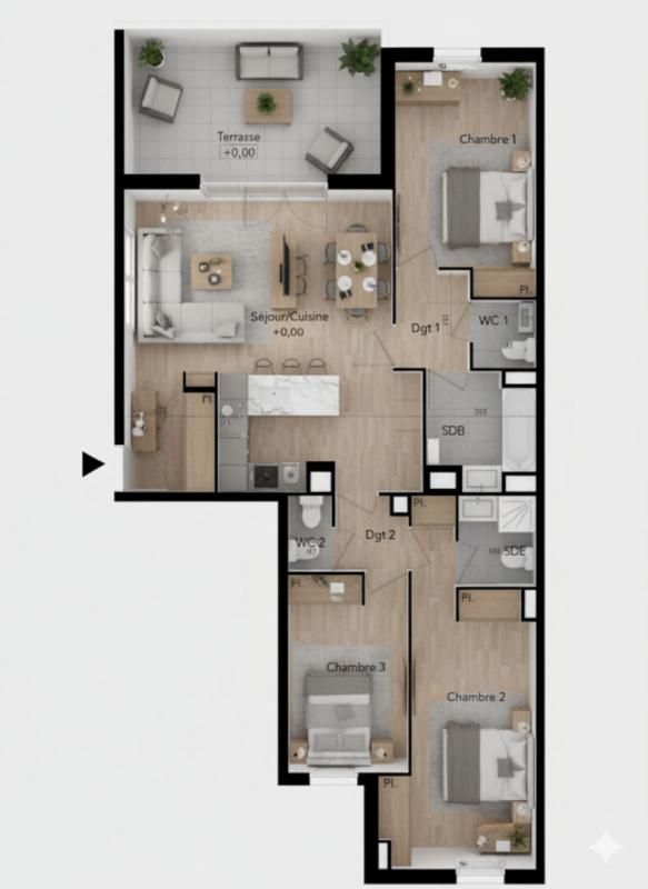 BEZIERS T4 90 m² quatrième étage avec terrasse 15 m², Béziers (Avenue du Président Wilson) 3