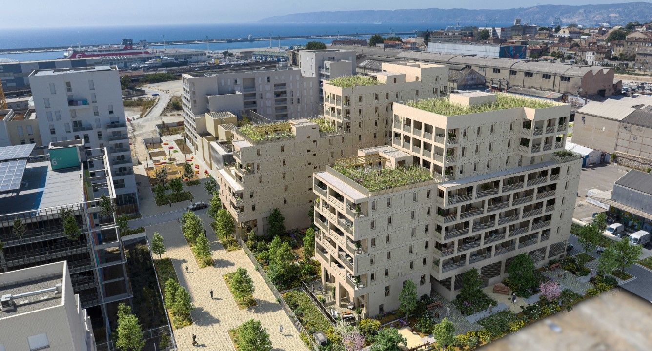MARSEILLE-2E-ARRONDISSEMENT T3 de  62,82 m2 ,Terrasse de 16m2  , Quartier Euromede 3