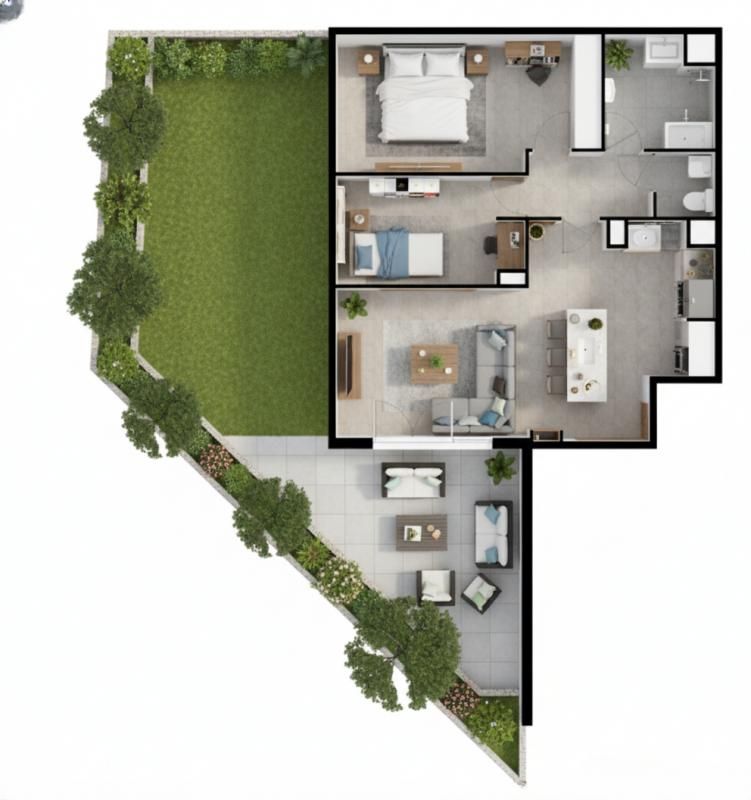 BEZIERS T3 de 66 m² avec terrasse de 48 m², exposée Ouest à deux pas du Polygone 3