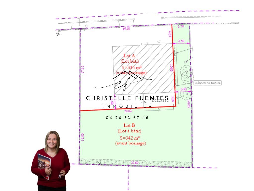 LOUPIAN HERAULT - LOUPIAN (34140) - TERRAIN CONSTRUCTIBLE 342M2 - PLAT 2